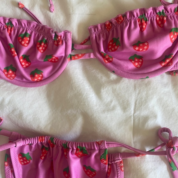 Strawberry Milk Mob Swim Strawberry Milk Mob Bikini Set Poshmark